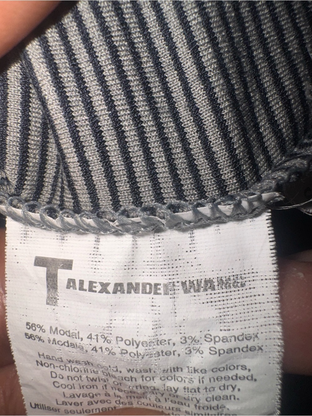 Alexander Wang Gray Micro-Striped Racerback Tank - Picture 9 of 9